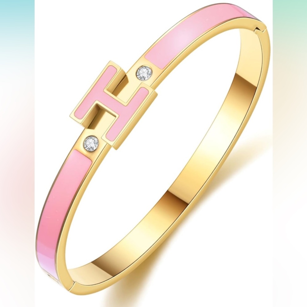 Elegant Pink and Gold Bracelet - Picture 4 of 4